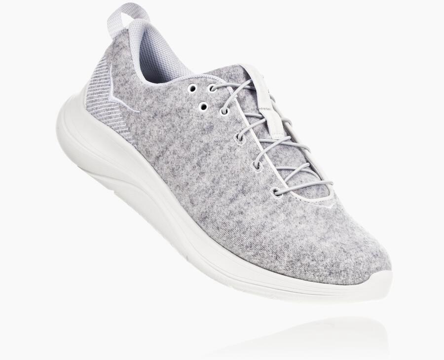 Hoka One One Running Shoes Womens Grey - Hupana Flow Wool - 74925MIBF